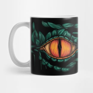 Green dragon eye, fantasy creature Mug